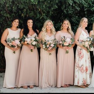 Blush Rhinestone Bridesmaids Dress